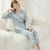 Women Silk Pajamas with Lace Color