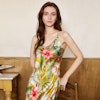 Women Elegant Silk Nightgown Slim Fitting Color