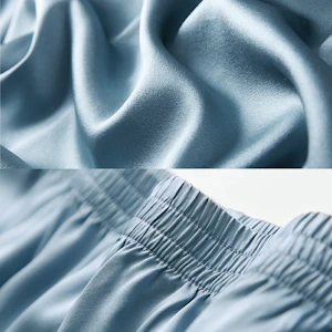 [CLEARANCE] Silk Pajama Set With Thick Lace Trim