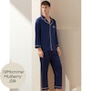 Mens Silk Pajama Set With Piping Color
