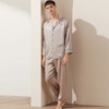 Mens Classic Long Silk Pajamas Set Color