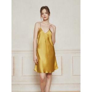 Women Sexy V-neck Silk Nightgown