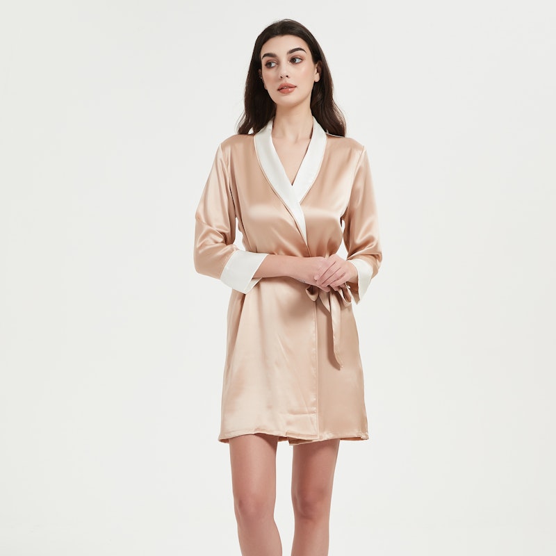 Women Loose Short Kimono Silk Robe