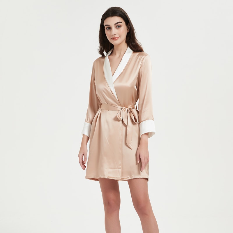 Women Loose Short Kimono Silk Robe