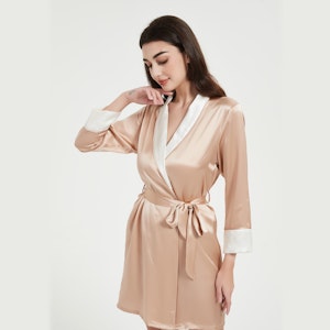 Women Loose Short Kimono Silk Robe