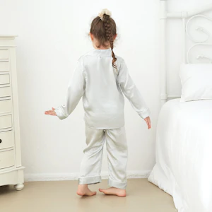 Kids 19 Momme Classic Silk Long Pajamas