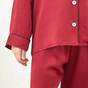Kids 19 Momme Classic Silk Long Pajamas