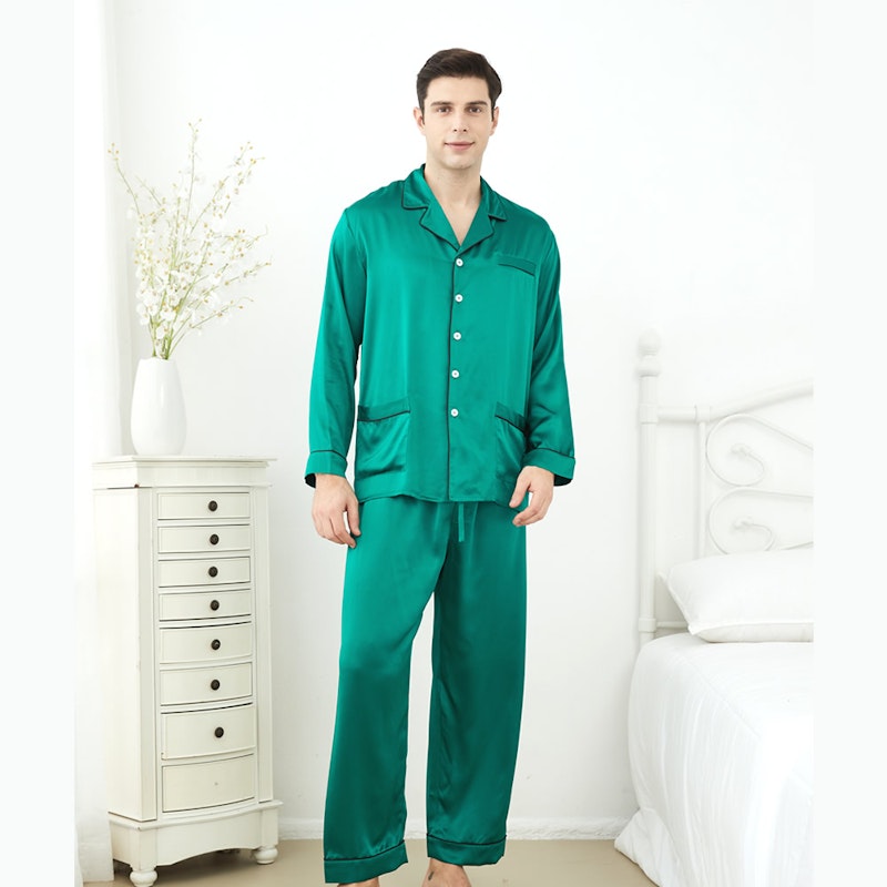 3 Sets RachelSilk Classic Silk Pajamas For Family - Emerald