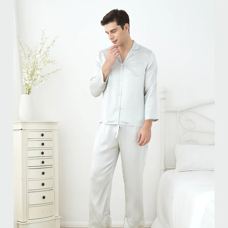 RachelSilk Simple Silk Pajamas For Men