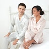 2 Sets RachelSilk Classic Silk Couple Pajamas Color
