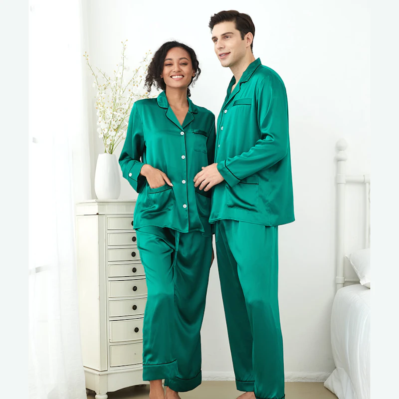 2 Sets RachelSilk Classic Silk Couple Pajamas