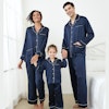 3 Sets RachelSilk Classic Silk Pajamas For Family - Navy Blue Kid Size