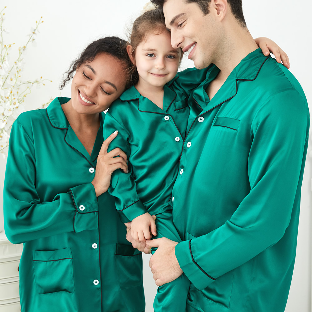 Silk pajamas for family hot sale