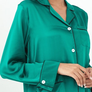 3 Sets RachelSilk Classic Silk Pajamas For Family - Emerald