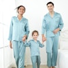 3 Sets RachelSilk Simple Silk Pajamas For Family - Blue Haze Kids Size