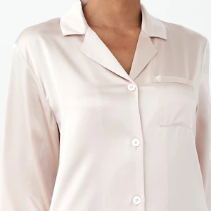 3 Sets RachelSilk Simple Silk Pajamas For Family - Gray Pink