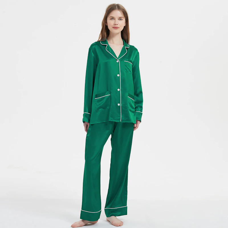 22 Momme Women's Full Length Classic Silk Pajamas