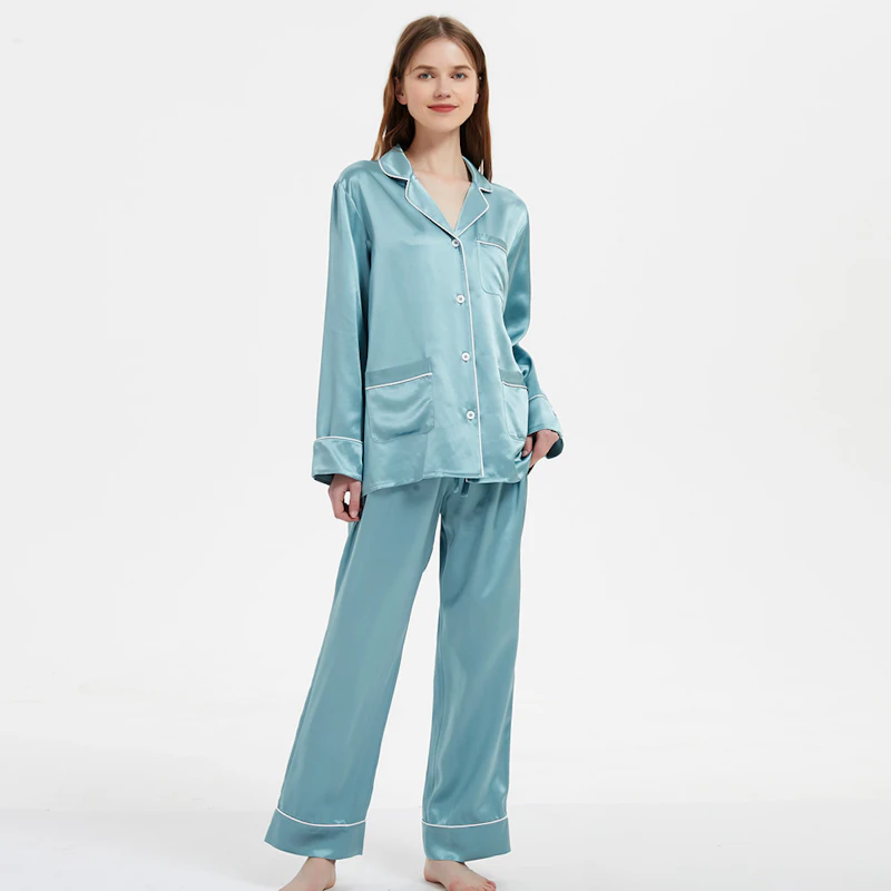 22 Momme Women's Full Length Classic Silk Pajamas