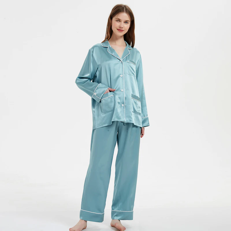 22 Momme Women's Full Length Classic Silk Pajamas
