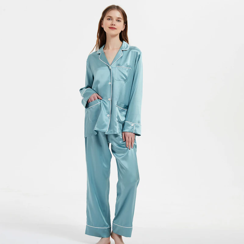 22 Momme Women's Full Length Classic Silk Pajamas