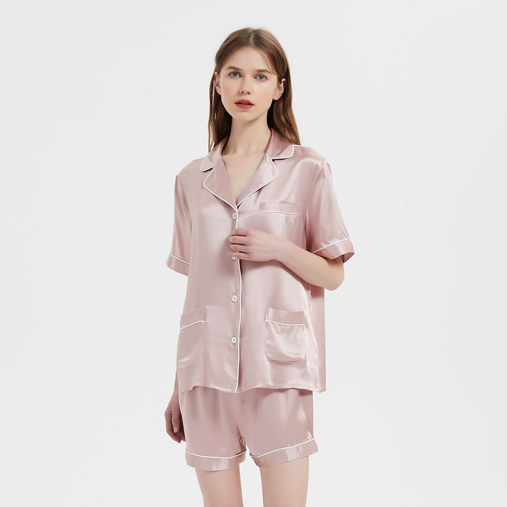 Short Silk Pajamas Set