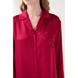 Women Loose Fit Silk Nightshirt