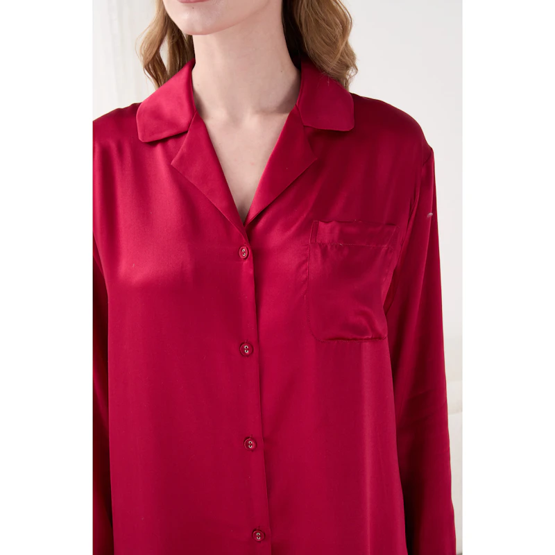 Women Loose Fit Silk Nightshirt
