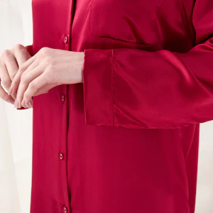 Women Loose Fit Silk Nightshirt