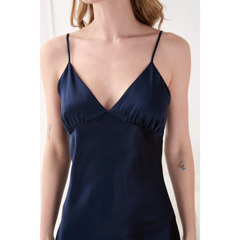 Silk Splicing Mini Slip Dress Nightgown for Women