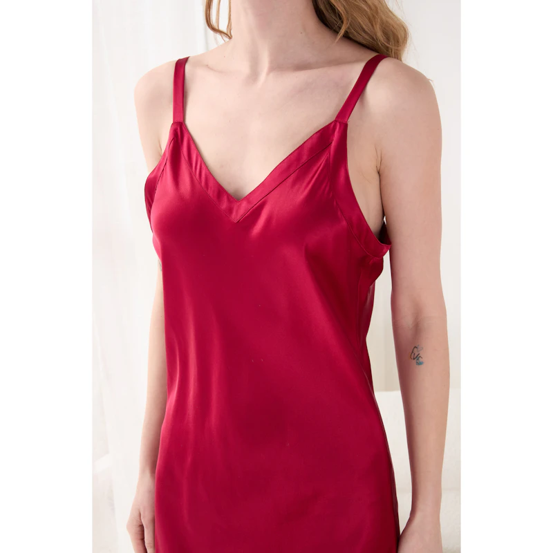 Long Close Fit Silk Night Dress for Women