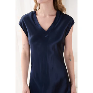 Long Relaxed Fit Silk Night Dress for Women