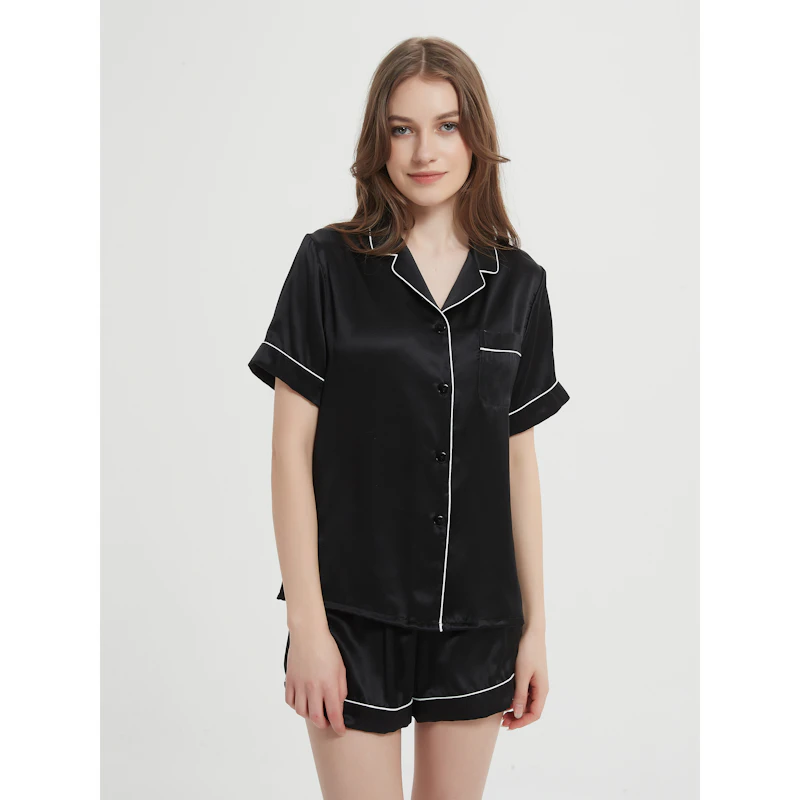 Women Classic Piping Short Pajama Set