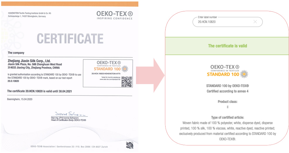 Stands for product safety: Standard 100 by OEKO-TEX